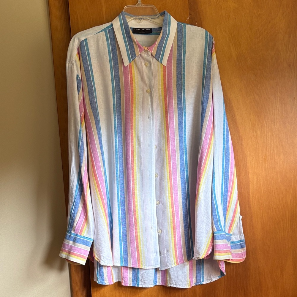 Lane Bryant Multicolor Striped Men's Shirt